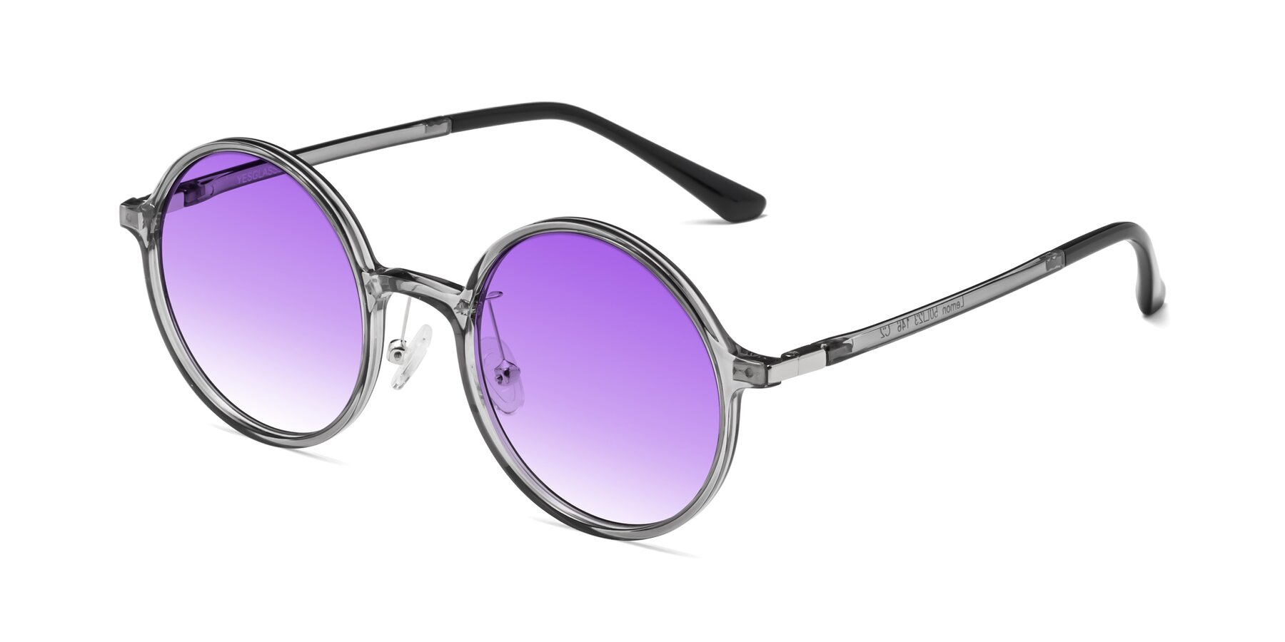 Angle of Lemon in Transparent Gray with Purple Gradient Lenses