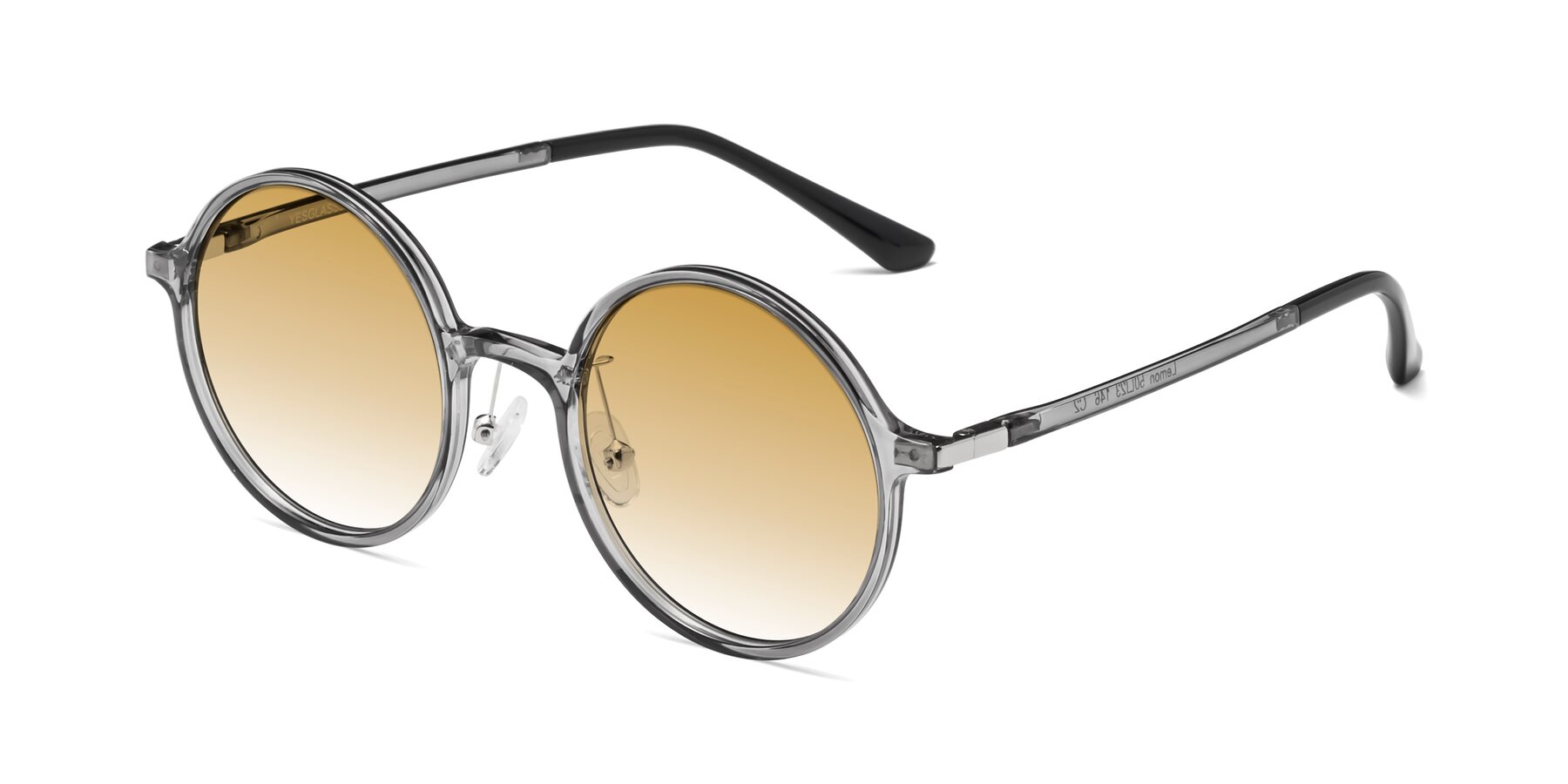 Angle of Lemon in Transparent Gray with Champagne Gradient Lenses