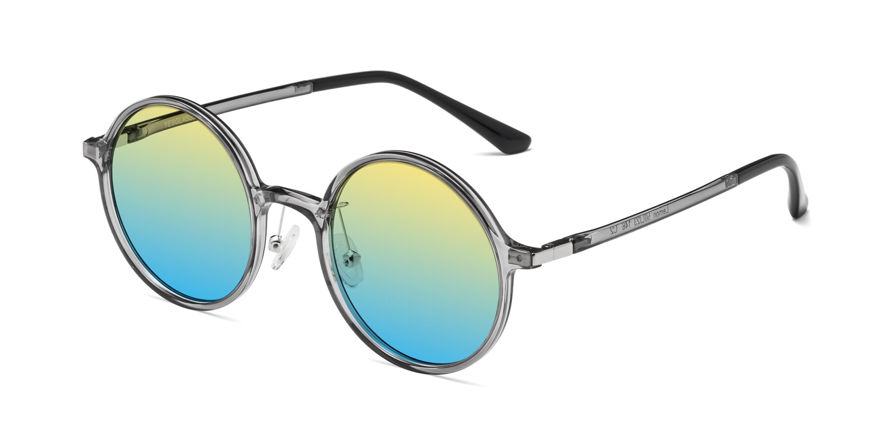 Angle of Lemon in Transparent Gray with Yellow / Blue Gradient Lenses