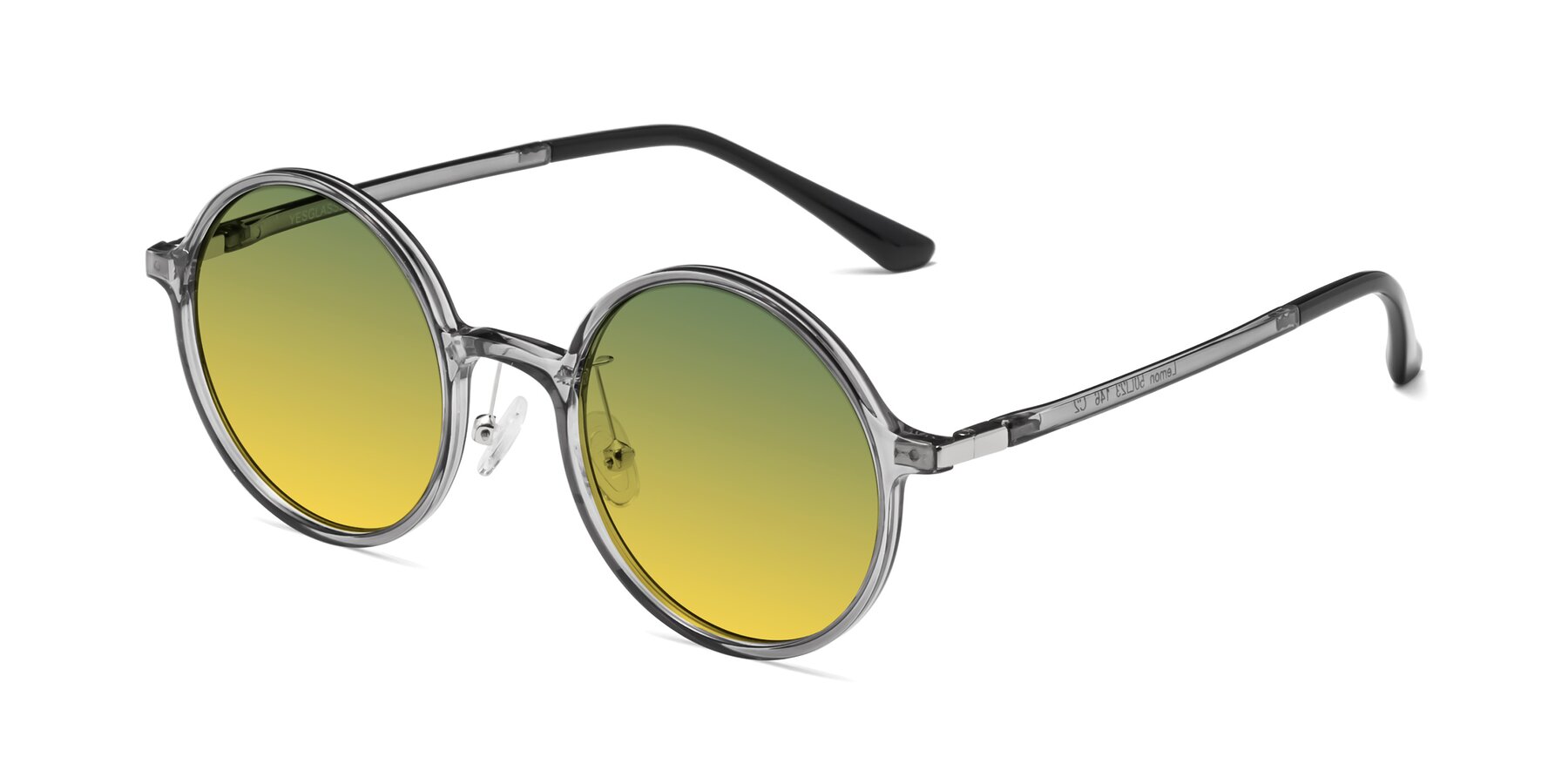 Angle of Lemon in Transparent Gray with Green / Yellow Gradient Lenses