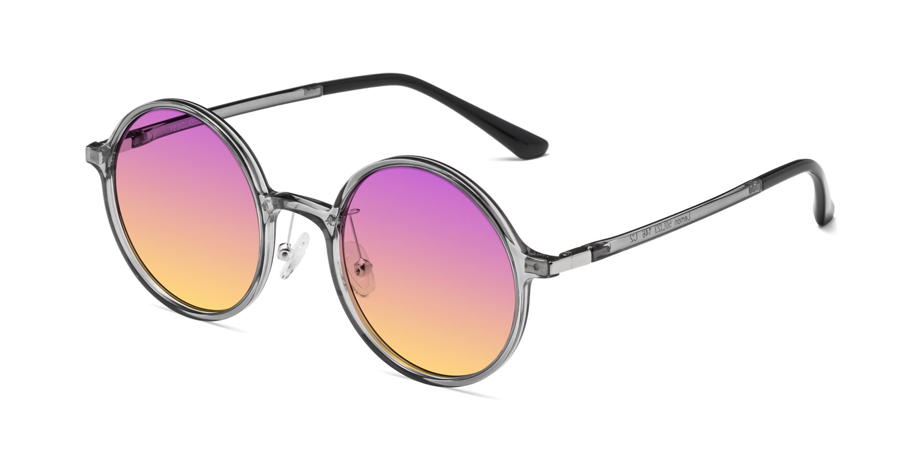 Angle of Lemon in Transparent Gray with Purple / Yellow Gradient Lenses