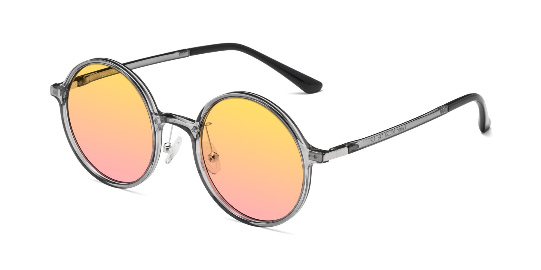 Angle of Lemon in Transparent Gray with Yellow / Pink Gradient Lenses