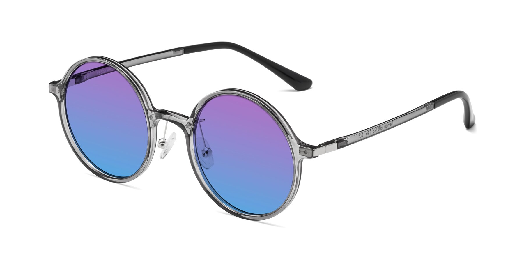 Angle of Lemon in Transparent Gray with Purple / Blue Gradient Lenses