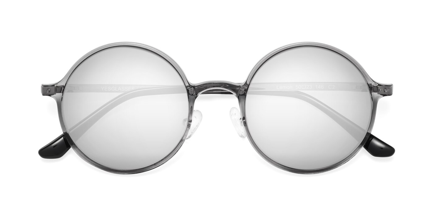 Lemon - Transparent Gray Flash Mirrored Sunglasses