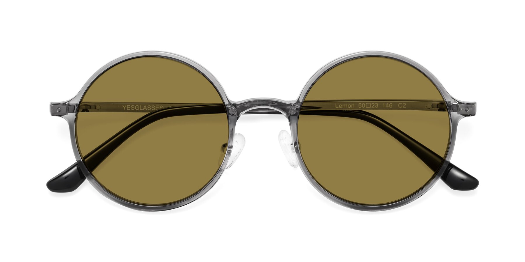 Folded Front of Lemon in Transparent Gray with Brown Polarized Lenses