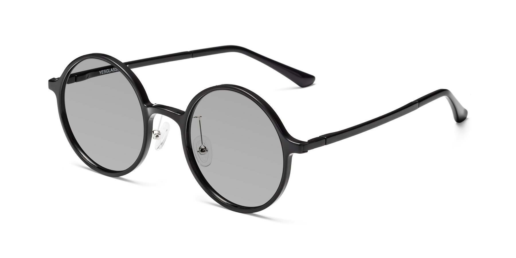 Angle of Lemon in Black with Light Gray Tinted Lenses
