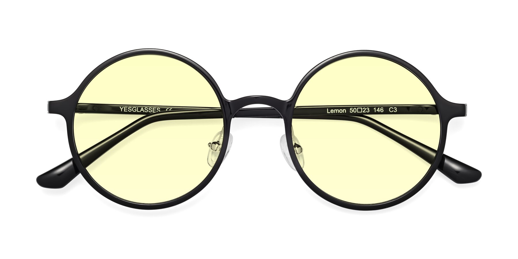 Folded Front of Lemon in Black with Light Yellow Tinted Lenses