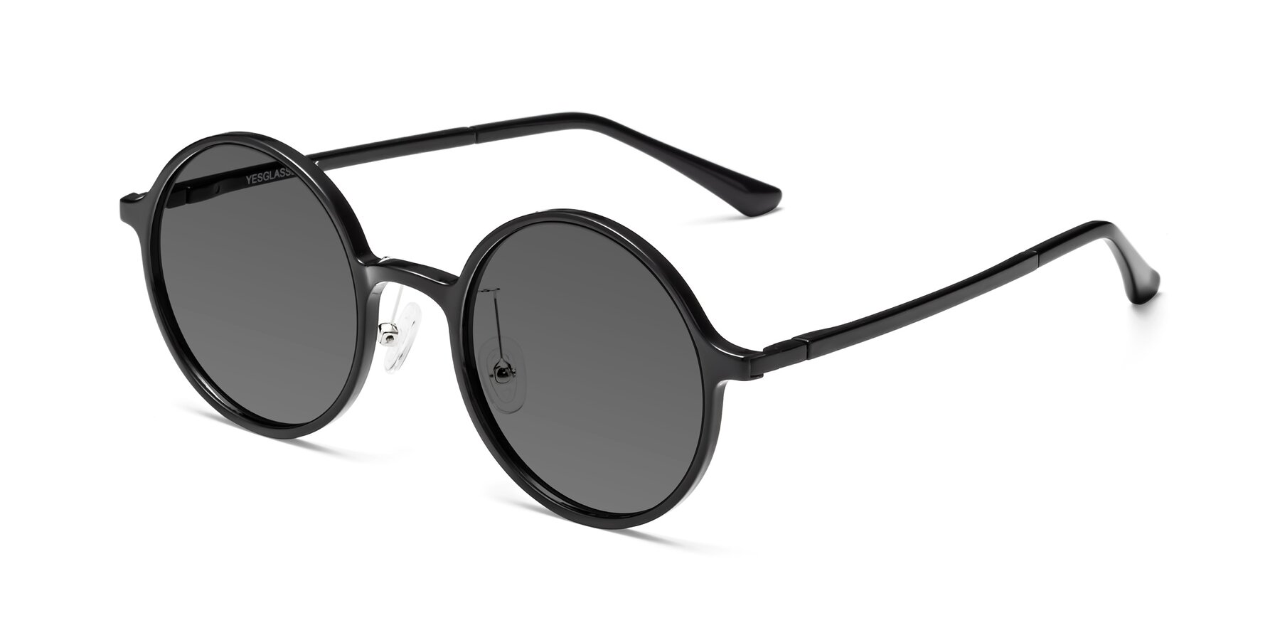 Angle of Lemon in Black with Medium Gray Tinted Lenses
