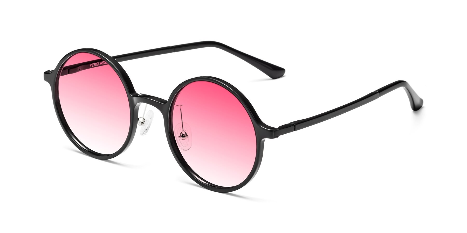 Angle of Lemon in Black with Pink Gradient Lenses