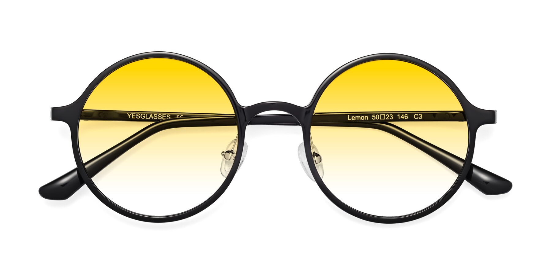 Folded Front of Lemon in Black with Yellow Gradient Lenses