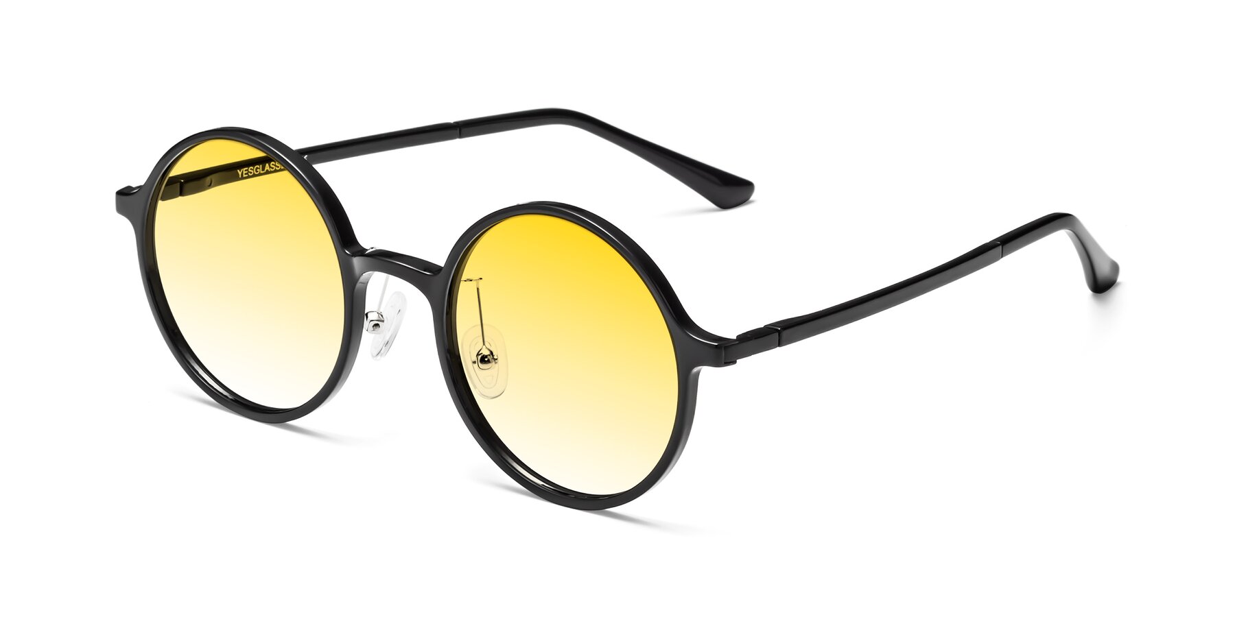 Angle of Lemon in Black with Yellow Gradient Lenses