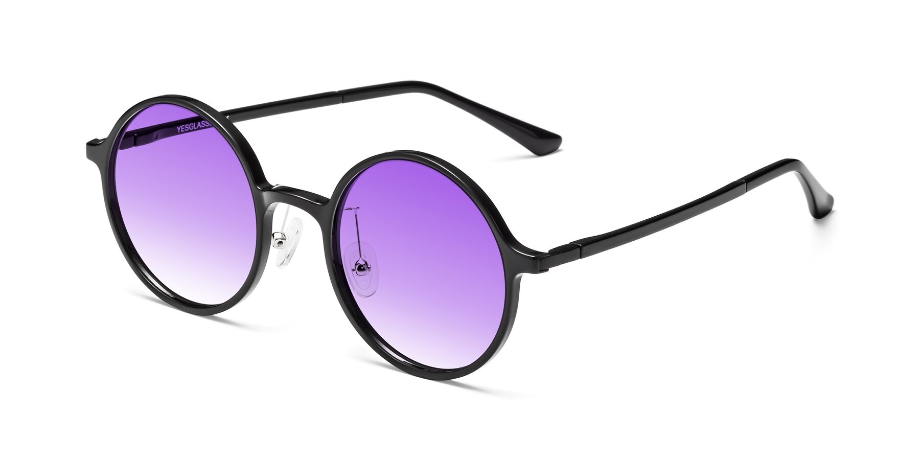 Angle of Lemon in Black with Purple Gradient Lenses
