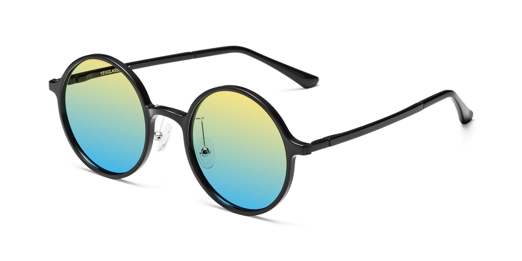Angle of Lemon in Black with Yellow / Blue Gradient Lenses