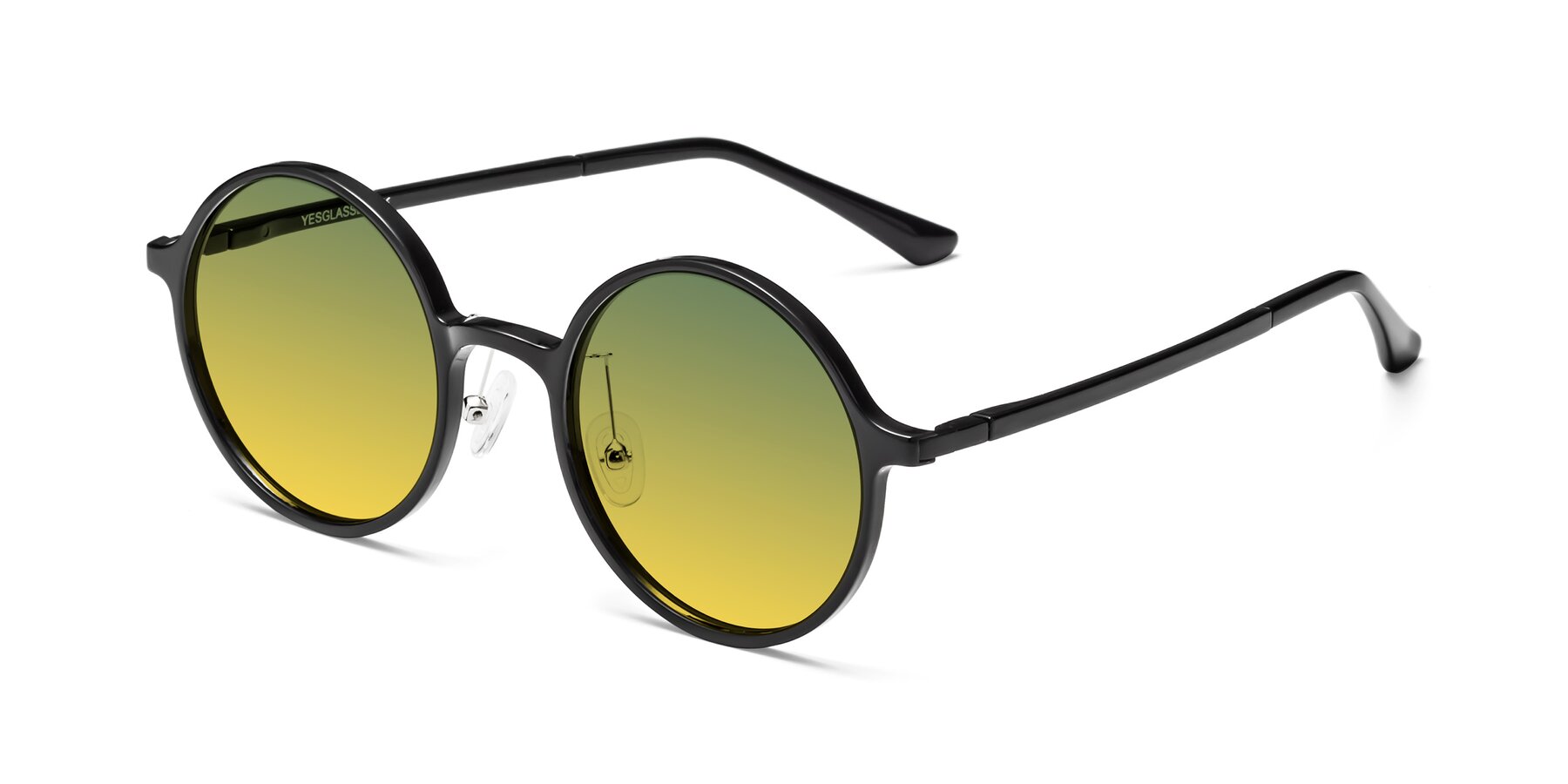 Angle of Lemon in Black with Green / Yellow Gradient Lenses