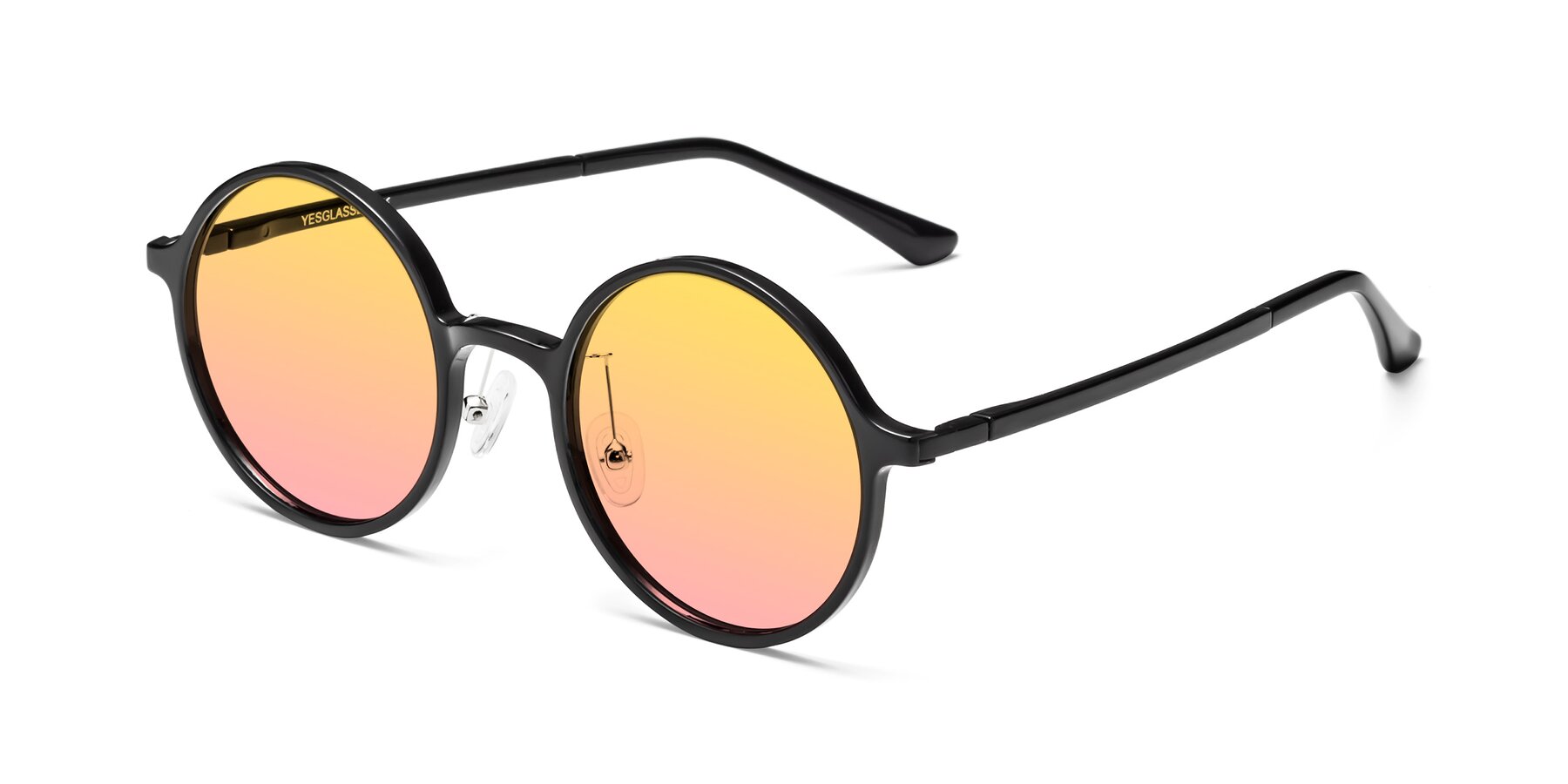 Angle of Lemon in Black with Yellow / Pink Gradient Lenses