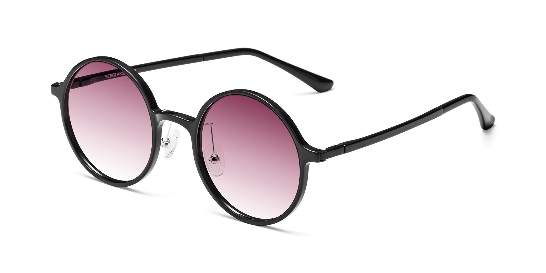 Angle of Lemon in Black with Wine Gradient Lenses