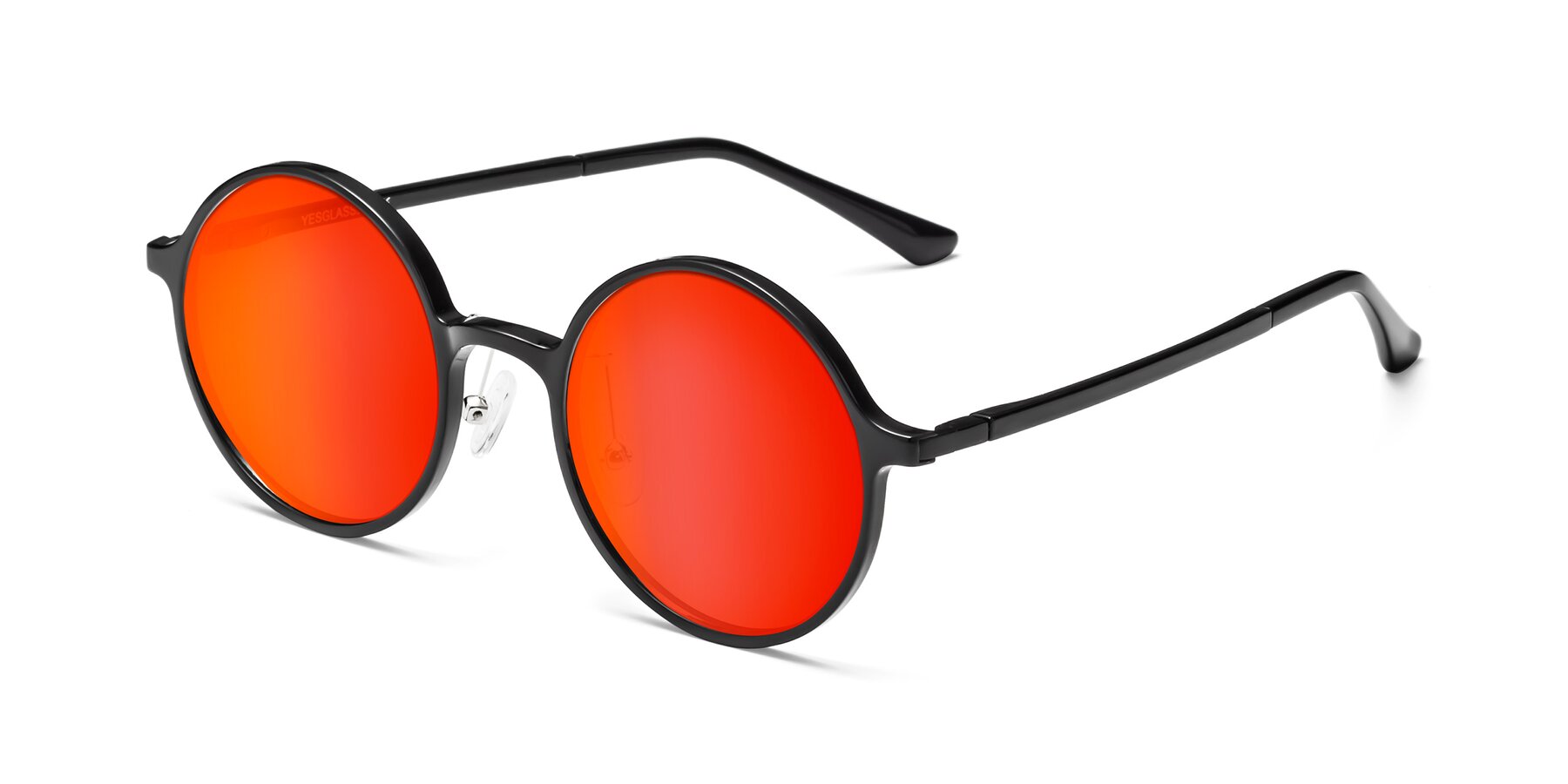Angle of Lemon in Black with Red Gold Mirrored Lenses
