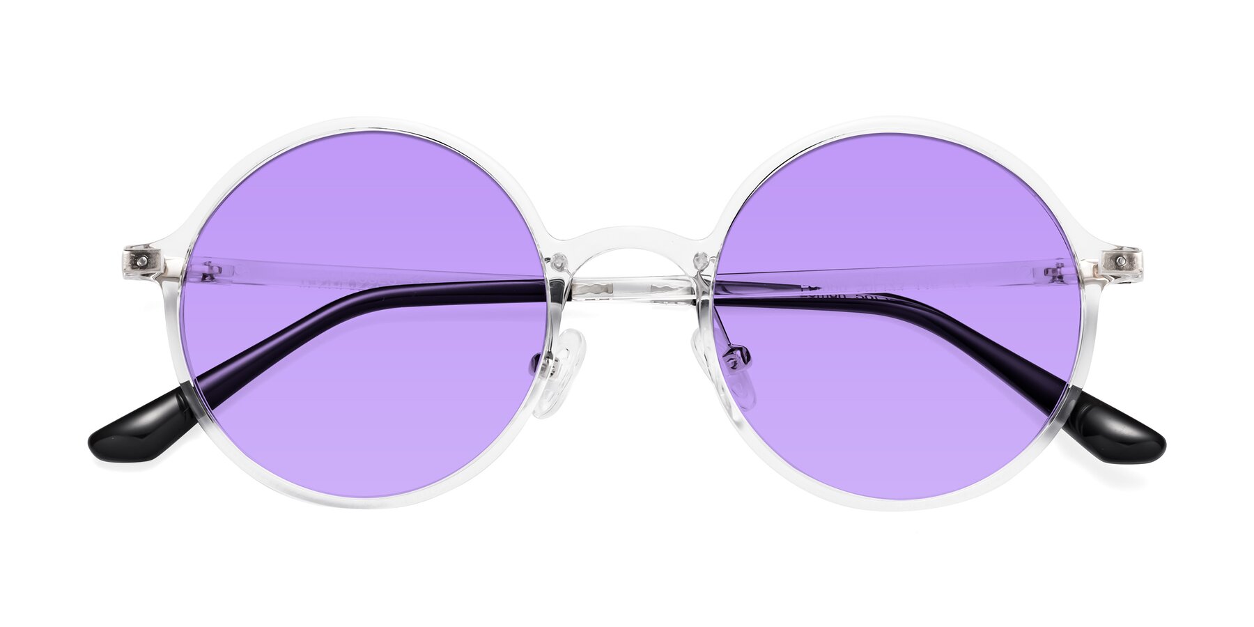 Folded Front of Lemon in Clear with Medium Purple Tinted Lenses