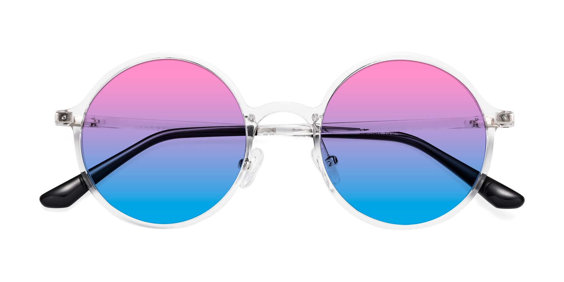 Folded Front of Lemon in Clear with Pink / Blue Gradient Lenses