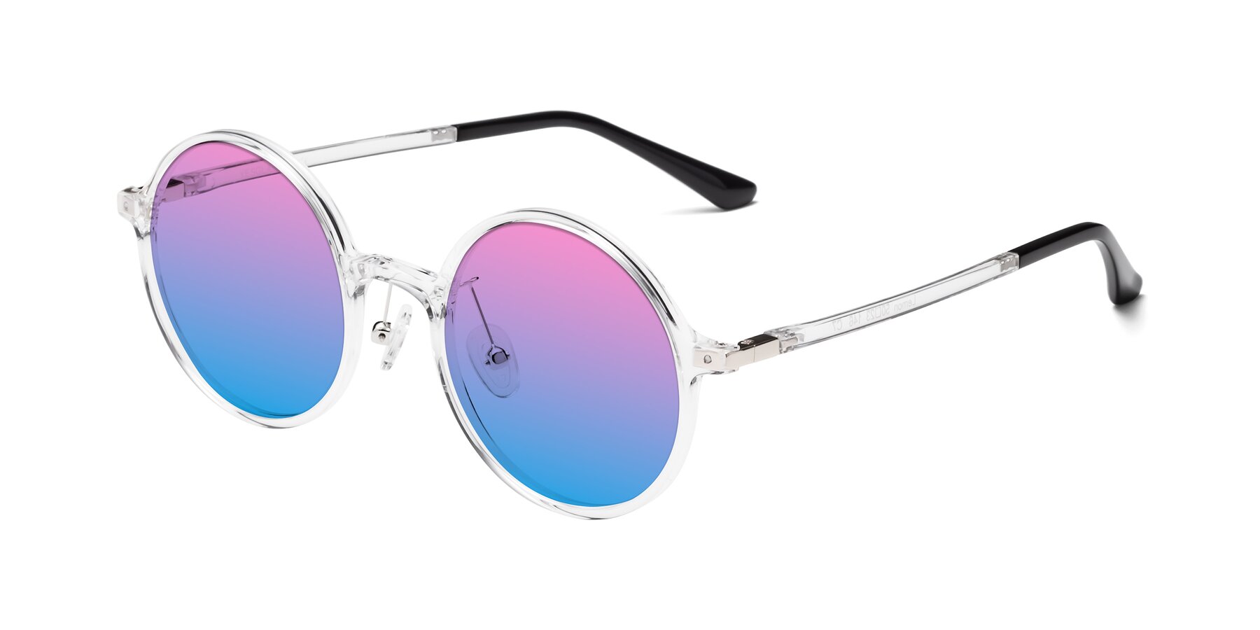 Angle of Lemon in Clear with Pink / Blue Gradient Lenses
