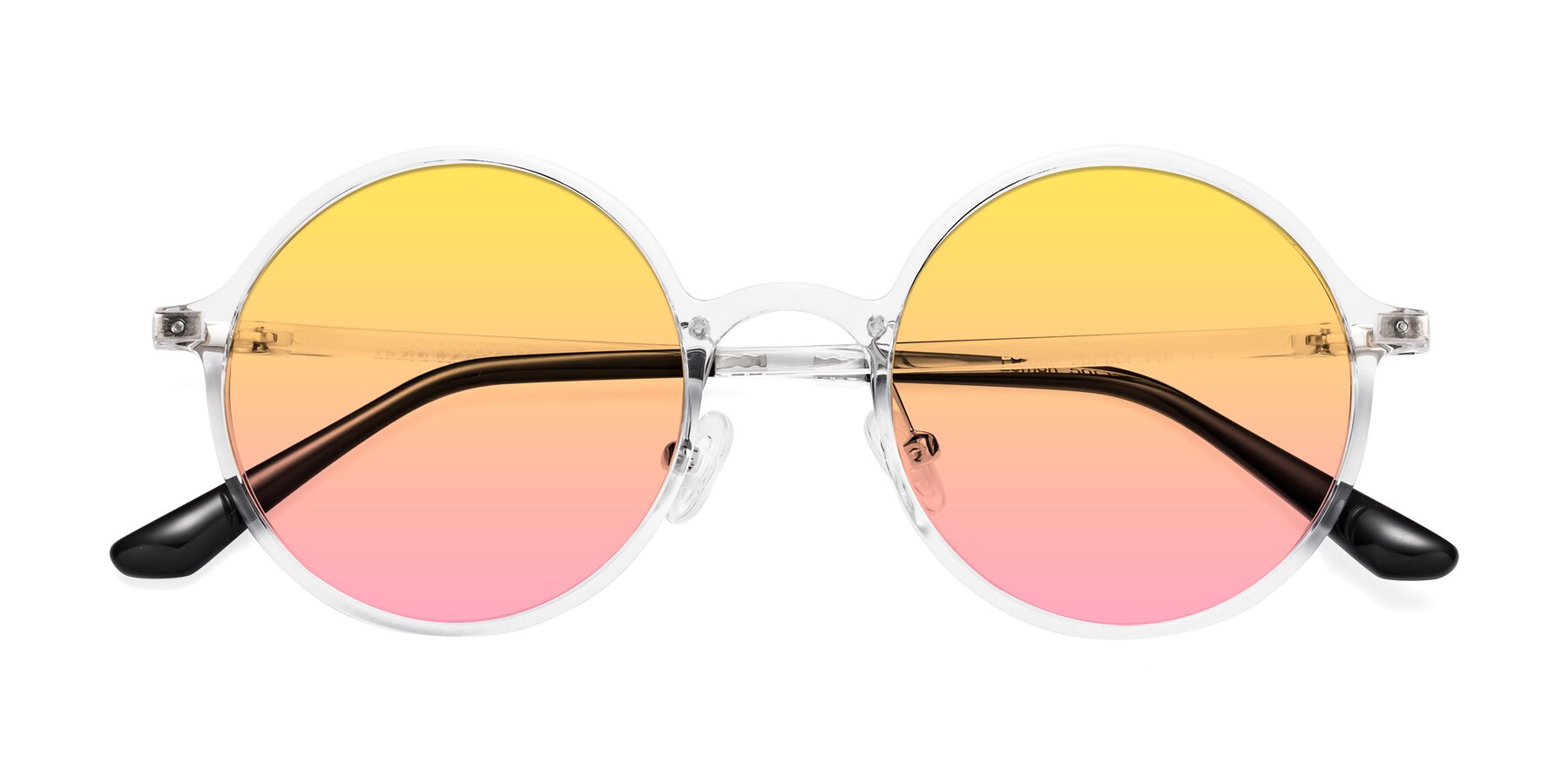 Folded Front of Lemon in Clear with Yellow / Pink Gradient Lenses