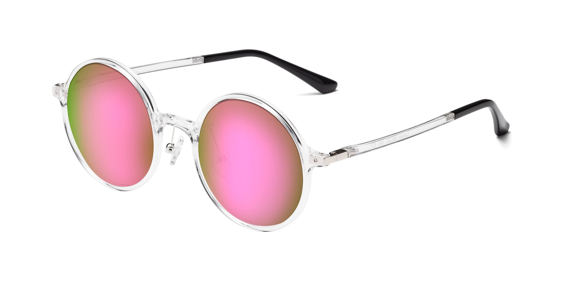 Angle of Lemon in Clear with Pink Mirrored Lenses