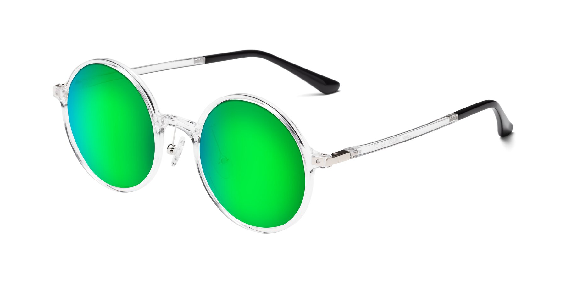 Angle of Lemon in Clear with Green Mirrored Lenses