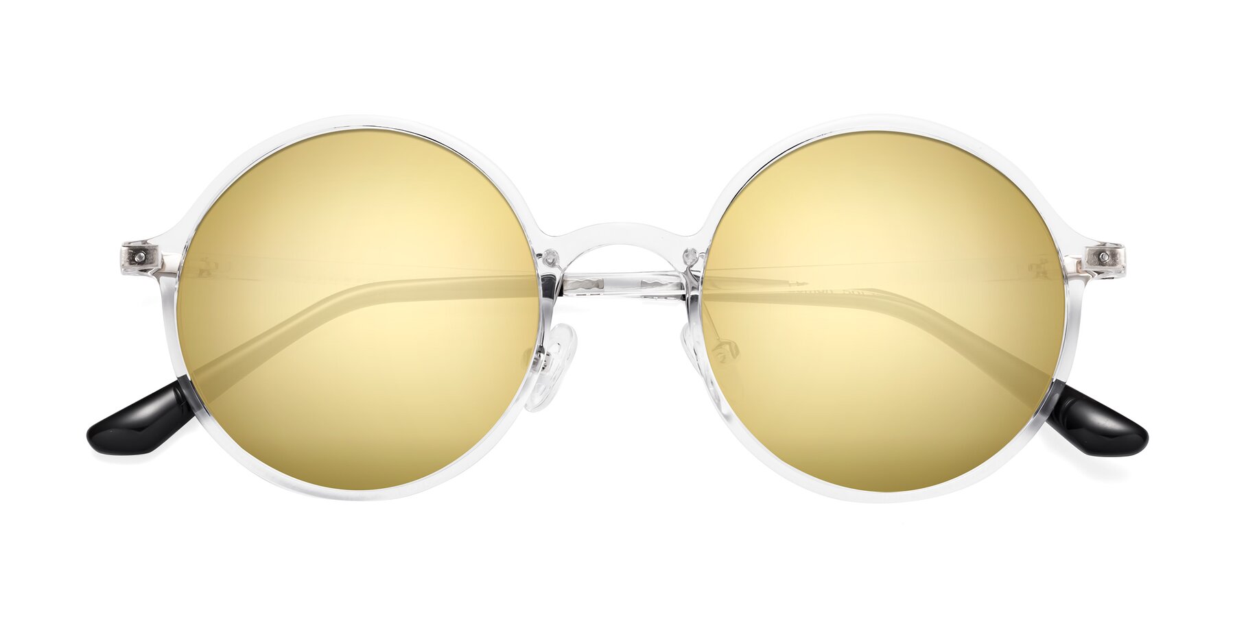 Folded Front of Lemon in Clear with Gold Mirrored Lenses