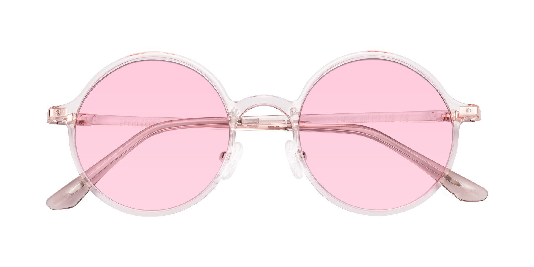 Folded Front of Lemon in Transparent Pink with Light Pink Tinted Lenses