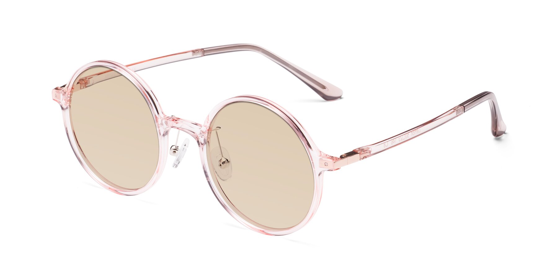 Angle of Lemon in Transparent Pink with Light Brown Tinted Lenses
