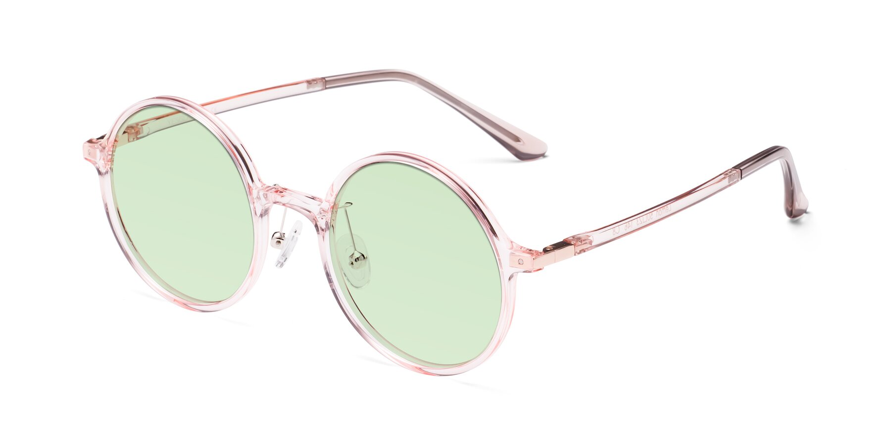 Angle of Lemon in Transparent Pink with Light Green Tinted Lenses