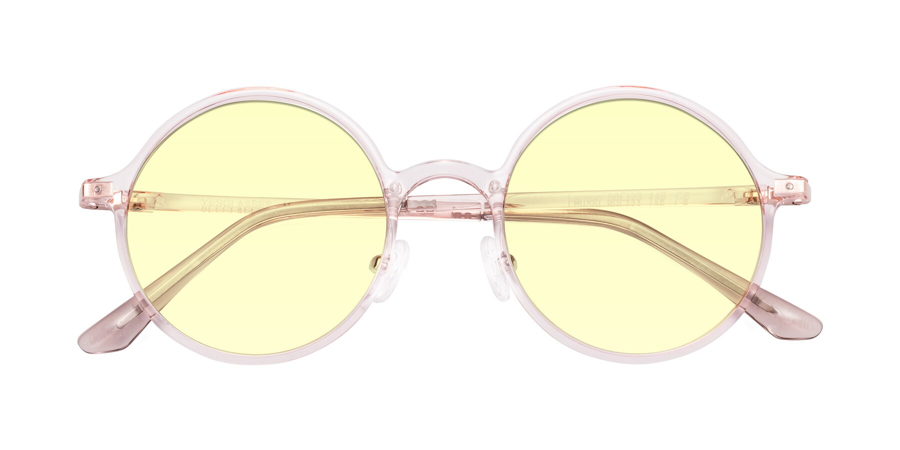Folded Front of Lemon in Transparent Pink with Light Yellow Tinted Lenses