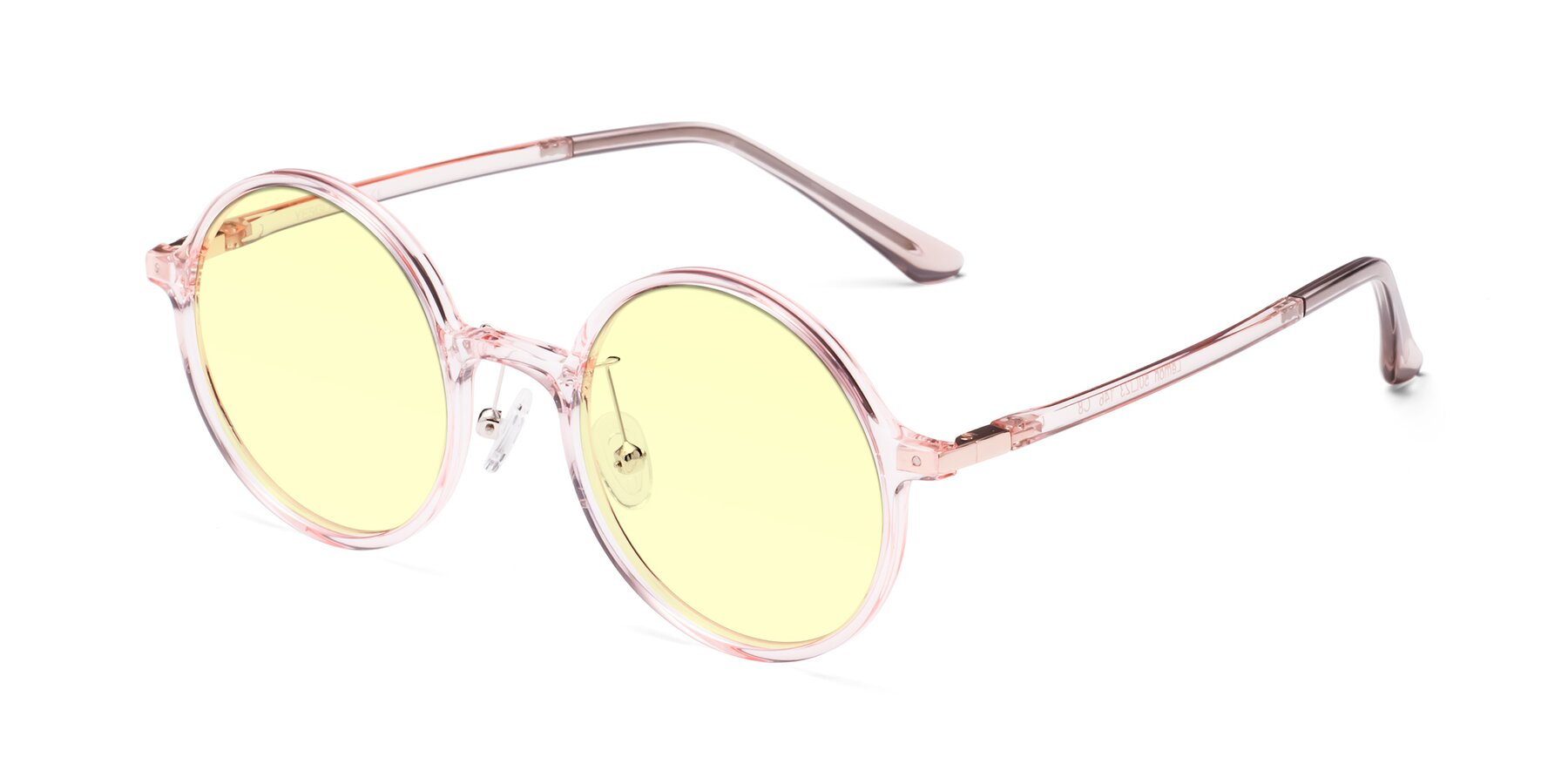 Angle of Lemon in Transparent Pink with Light Yellow Tinted Lenses