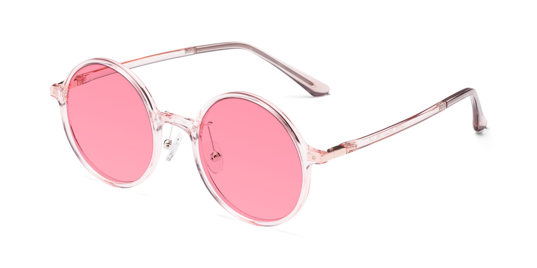Angle of Lemon in Transparent Pink with Pink Tinted Lenses