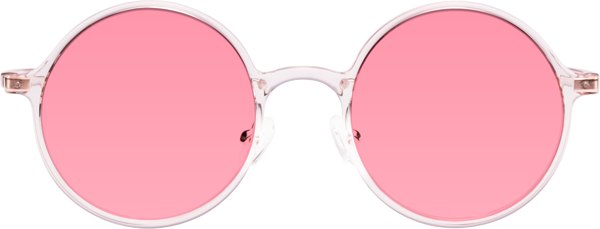 Transparent Pink Retro-Vintage Thin Round Tinted Sunglasses with Pink ...