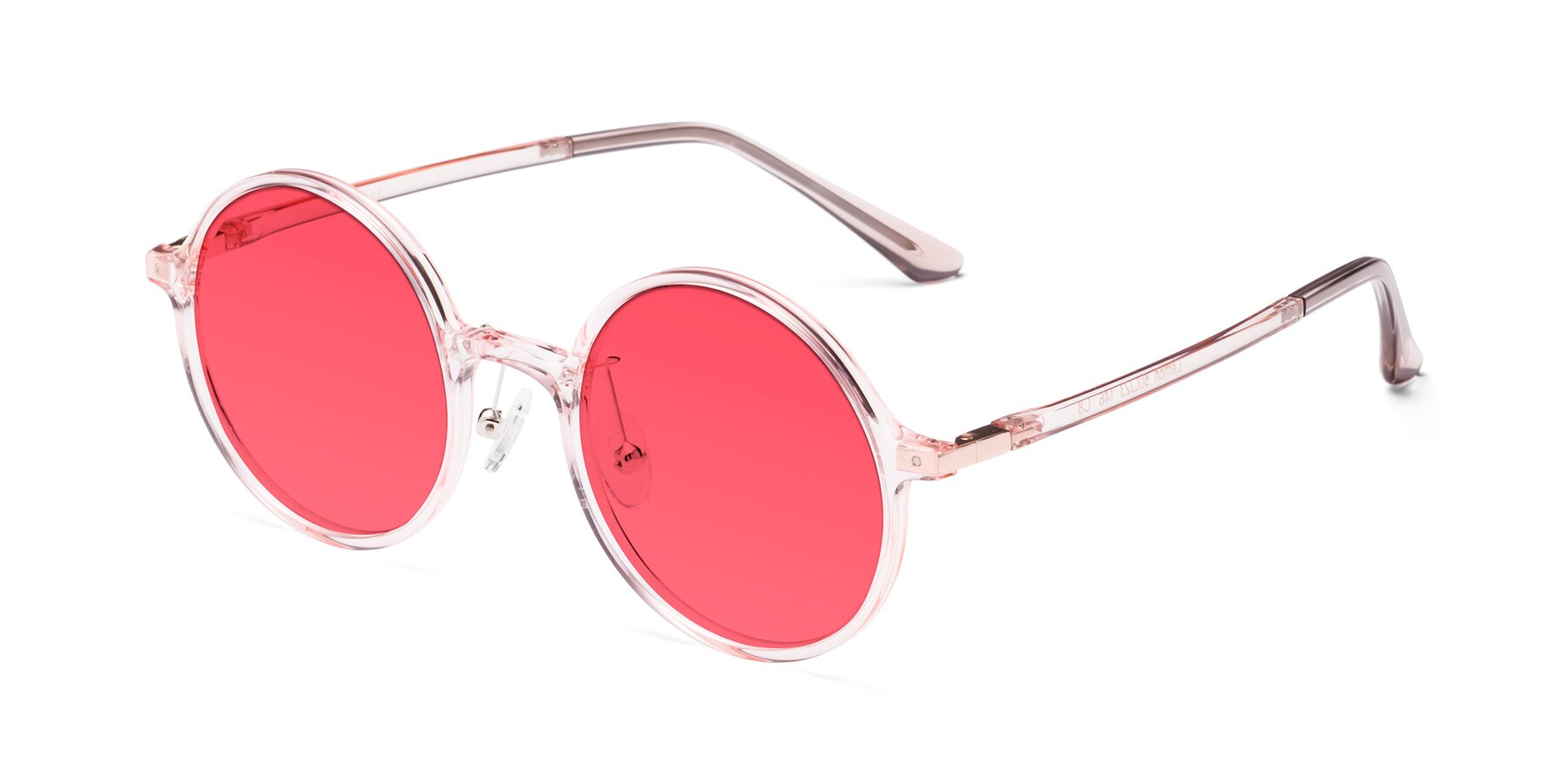 Angle of Lemon in Transparent Pink with Red Tinted Lenses