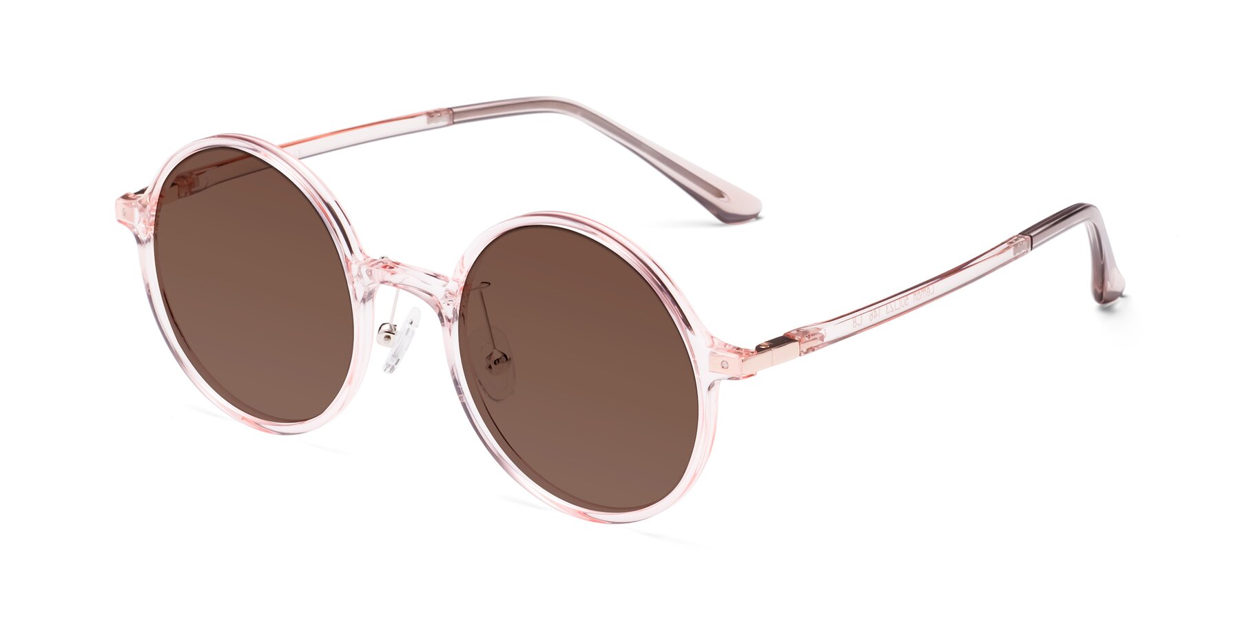 Angle of Lemon in Transparent Pink with Brown Tinted Lenses