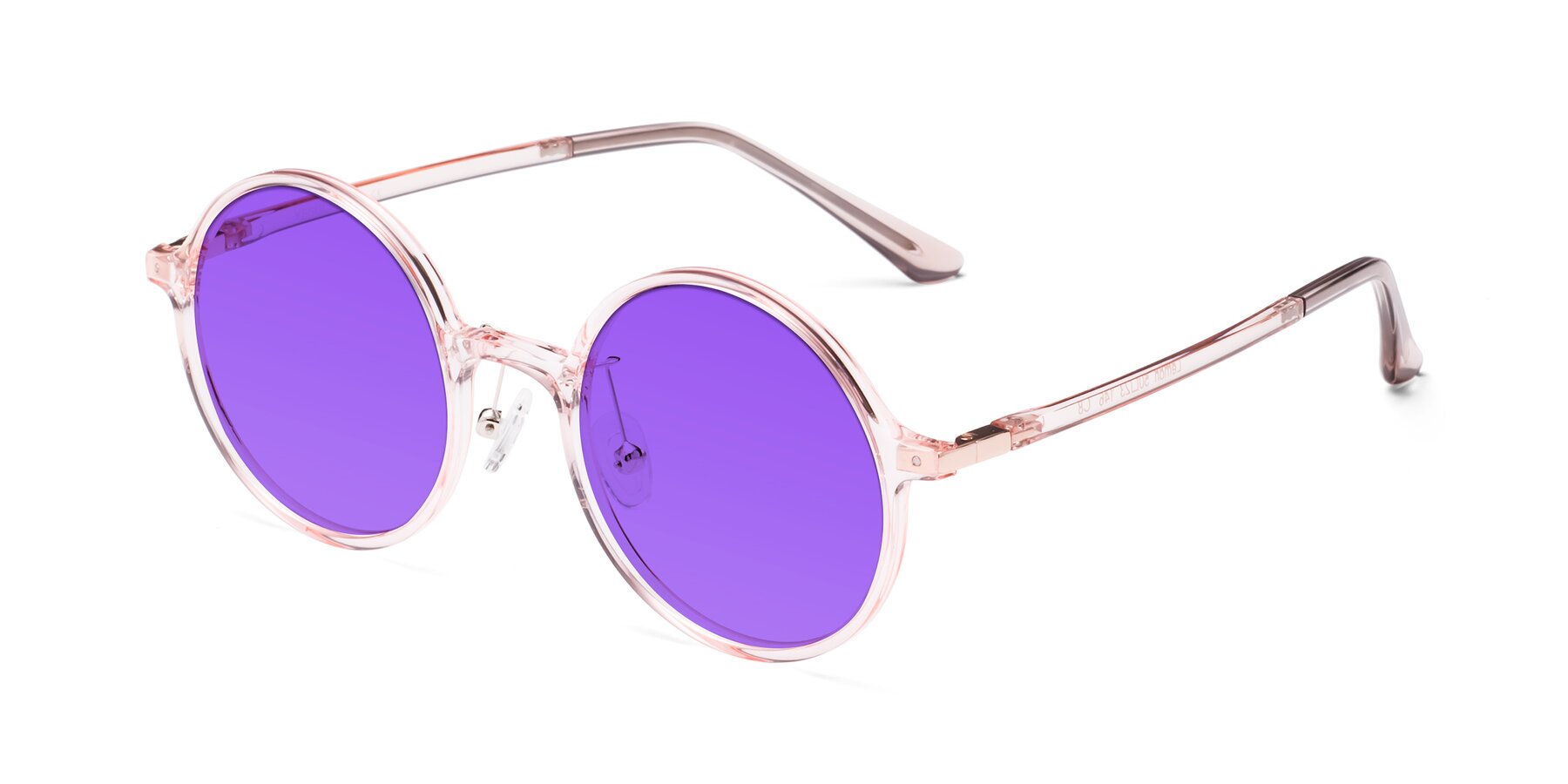 Angle of Lemon in Transparent Pink with Purple Tinted Lenses