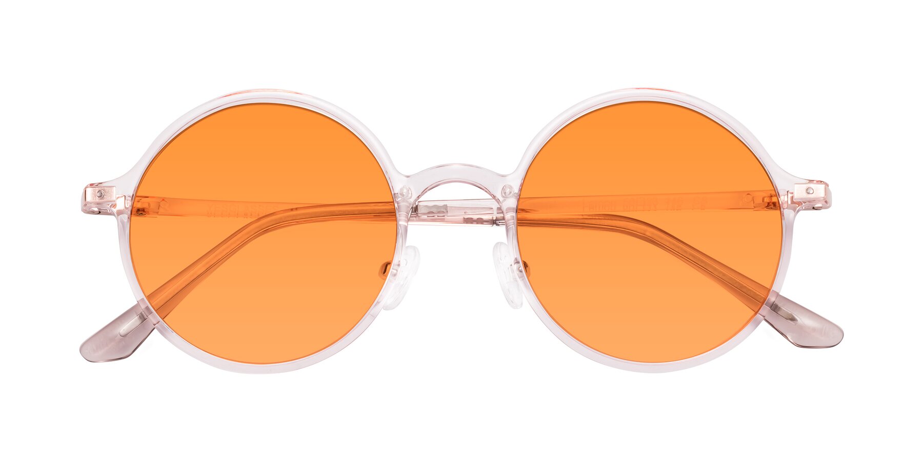 Folded Front of Lemon in Transparent Pink with Orange Tinted Lenses