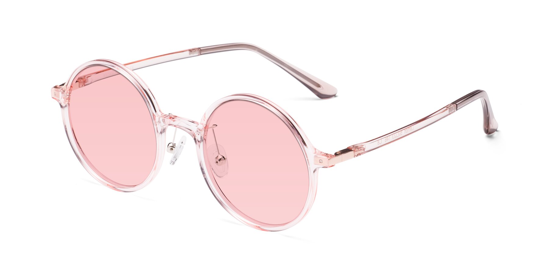 Angle of Lemon in Transparent Pink with Light Garnet Tinted Lenses