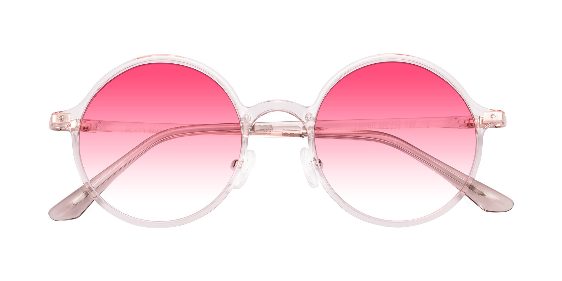 Folded Front of Lemon in Transparent Pink with Pink Gradient Lenses