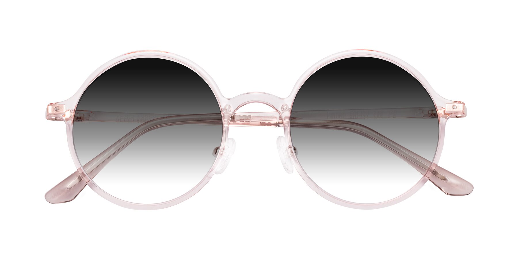 Folded Front of Lemon in Transparent Pink with Gray Gradient Lenses