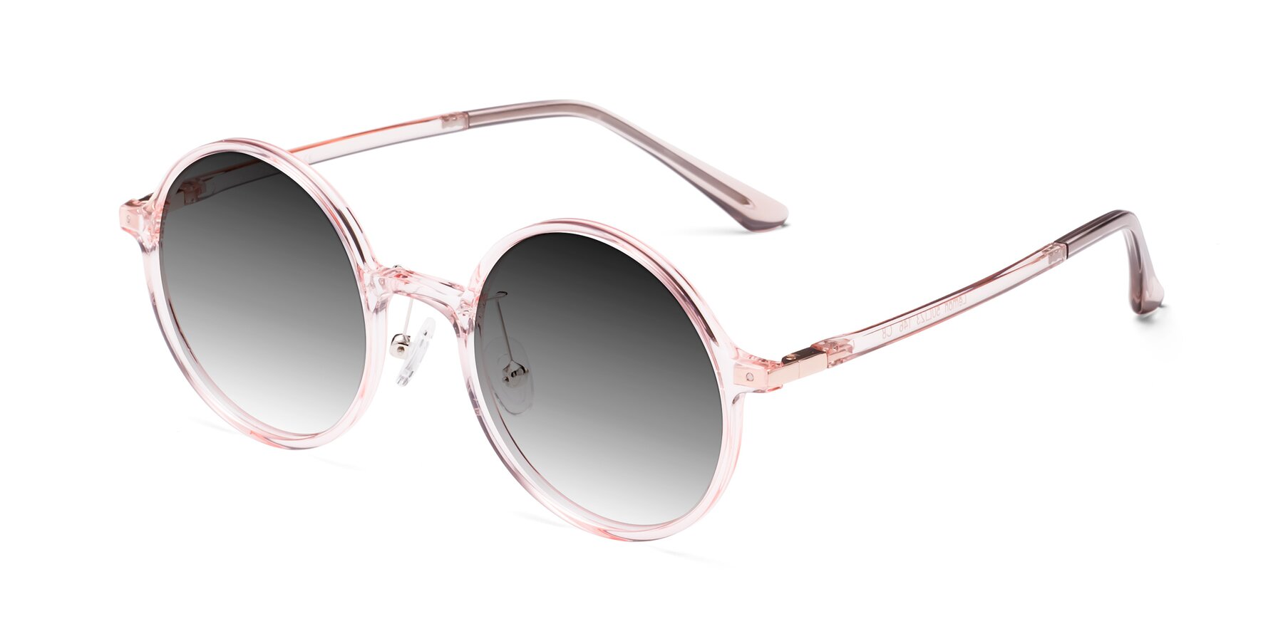 Angle of Lemon in Transparent Pink with Gray Gradient Lenses