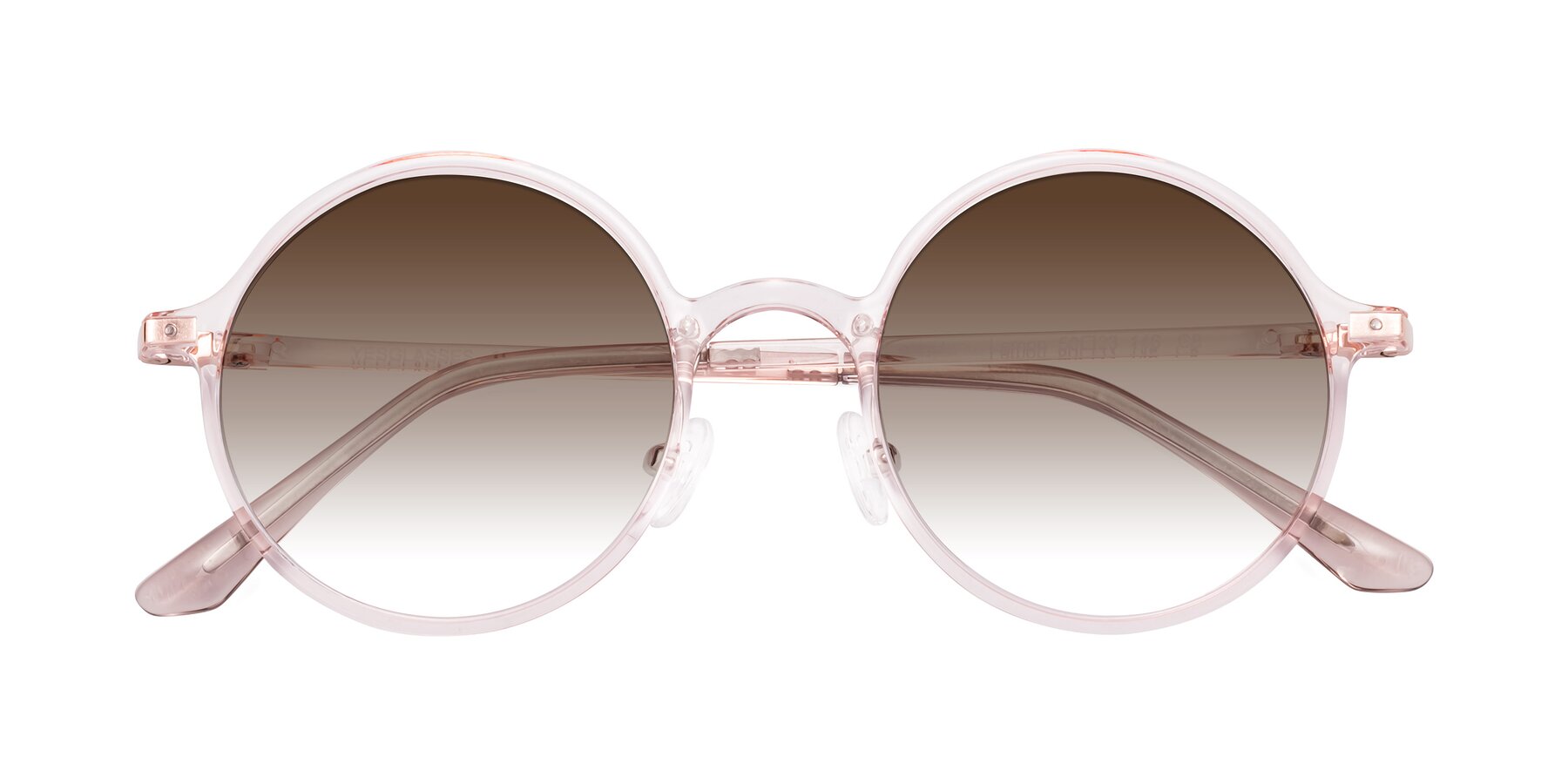 Folded Front of Lemon in Transparent Pink with Brown Gradient Lenses