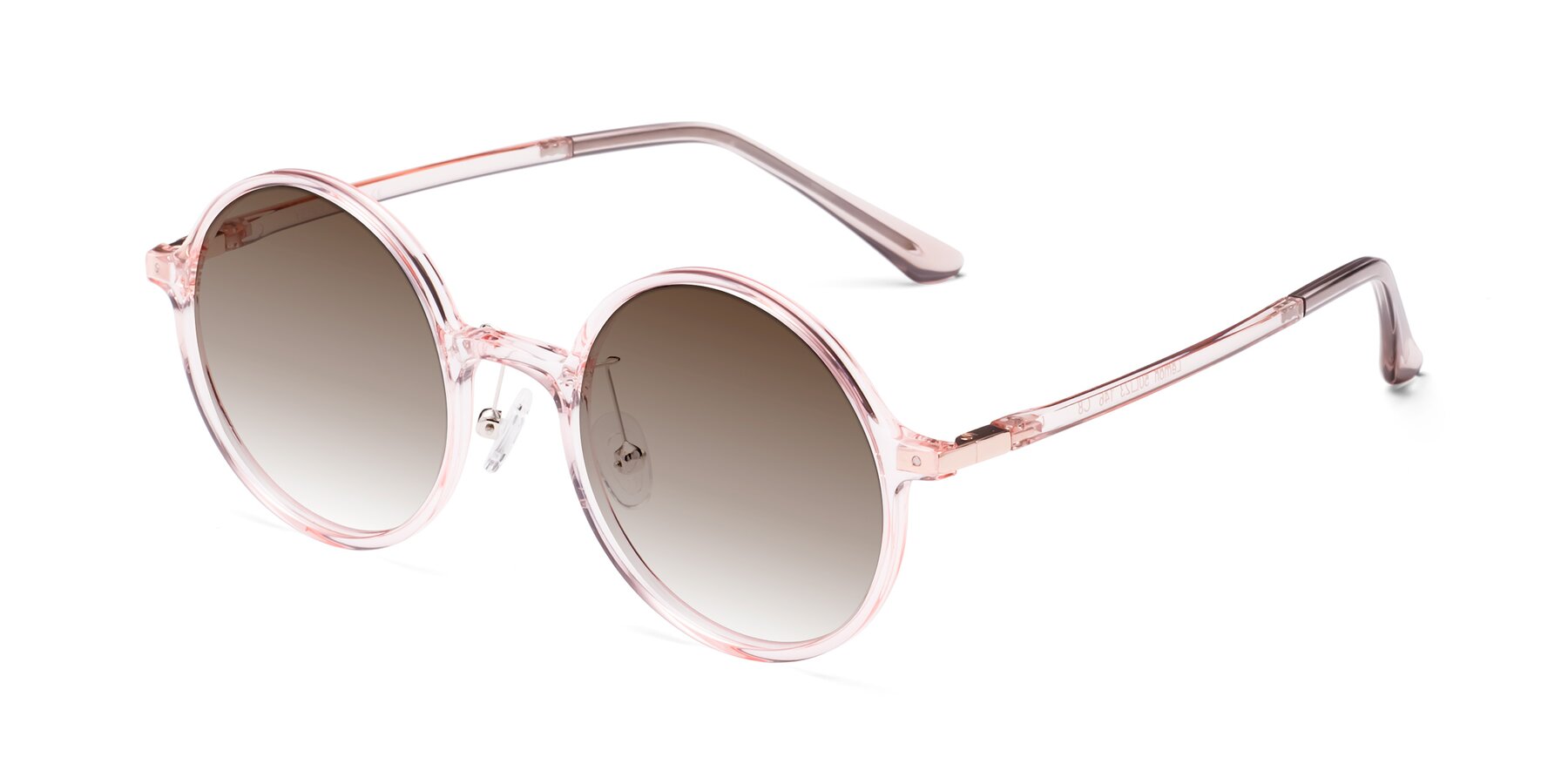 Angle of Lemon in Transparent Pink with Brown Gradient Lenses