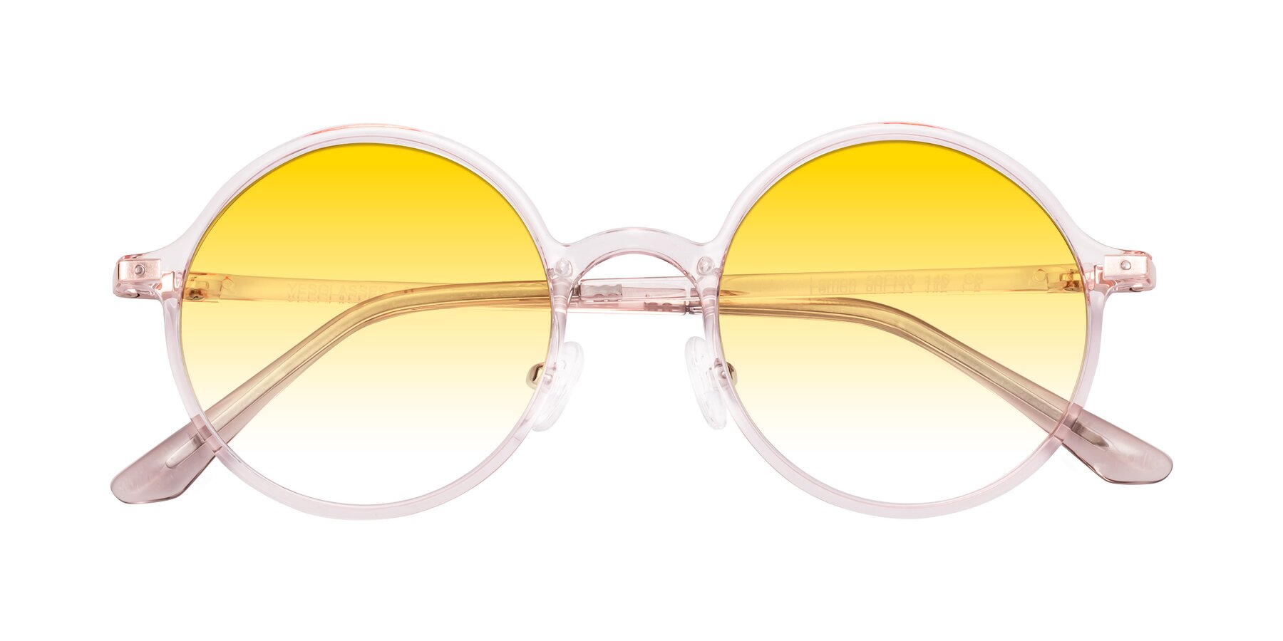 Folded Front of Lemon in Transparent Pink with Yellow Gradient Lenses