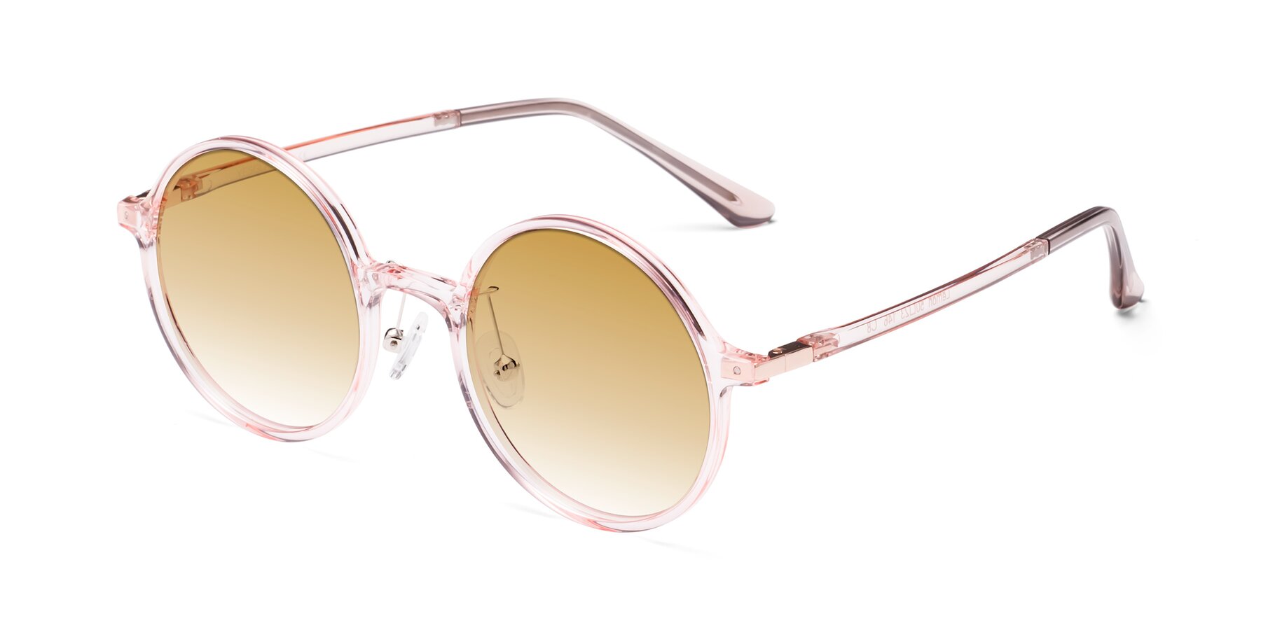 Angle of Lemon in Transparent Pink with Champagne Gradient Lenses