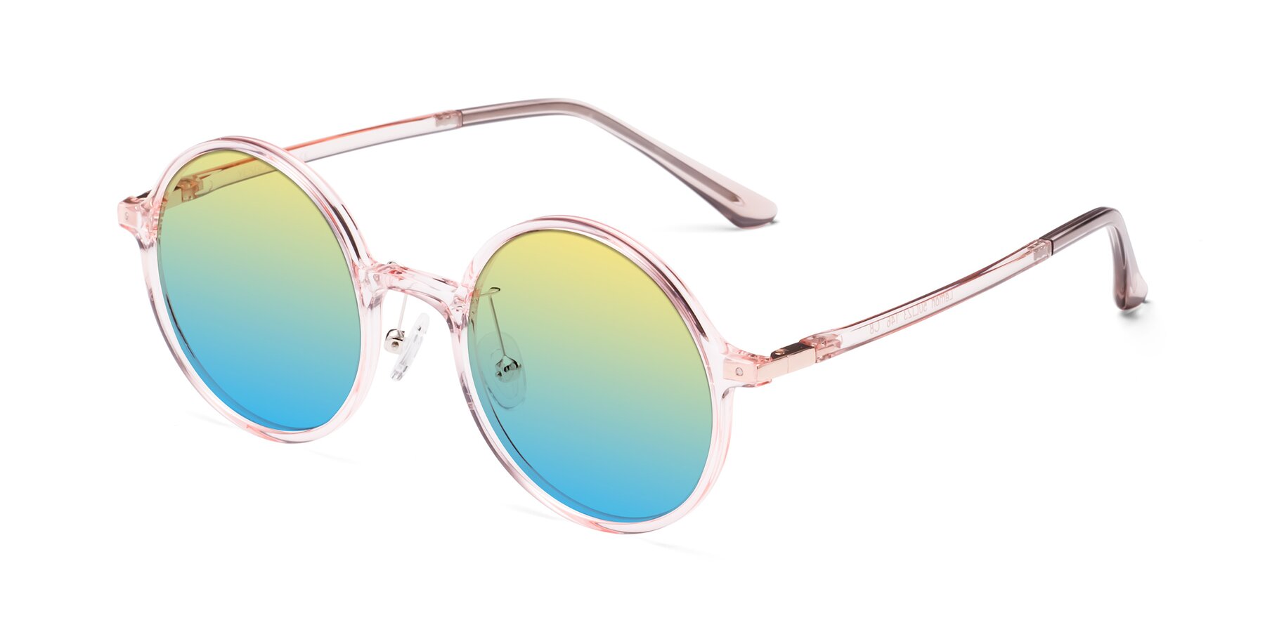 Angle of Lemon in Transparent Pink with Yellow / Blue Gradient Lenses