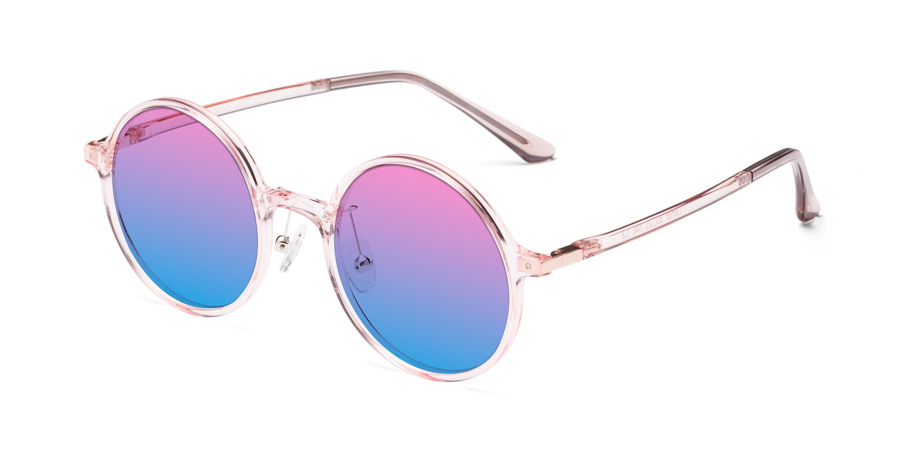 Angle of Lemon in Transparent Pink with Pink / Blue Gradient Lenses