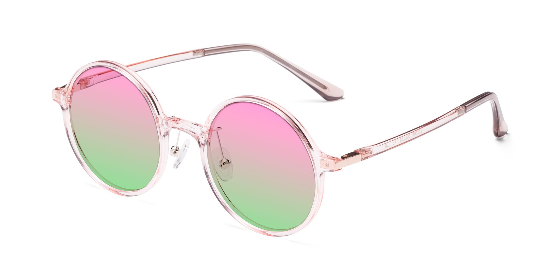 Angle of Lemon in Transparent Pink with Pink / Green Gradient Lenses